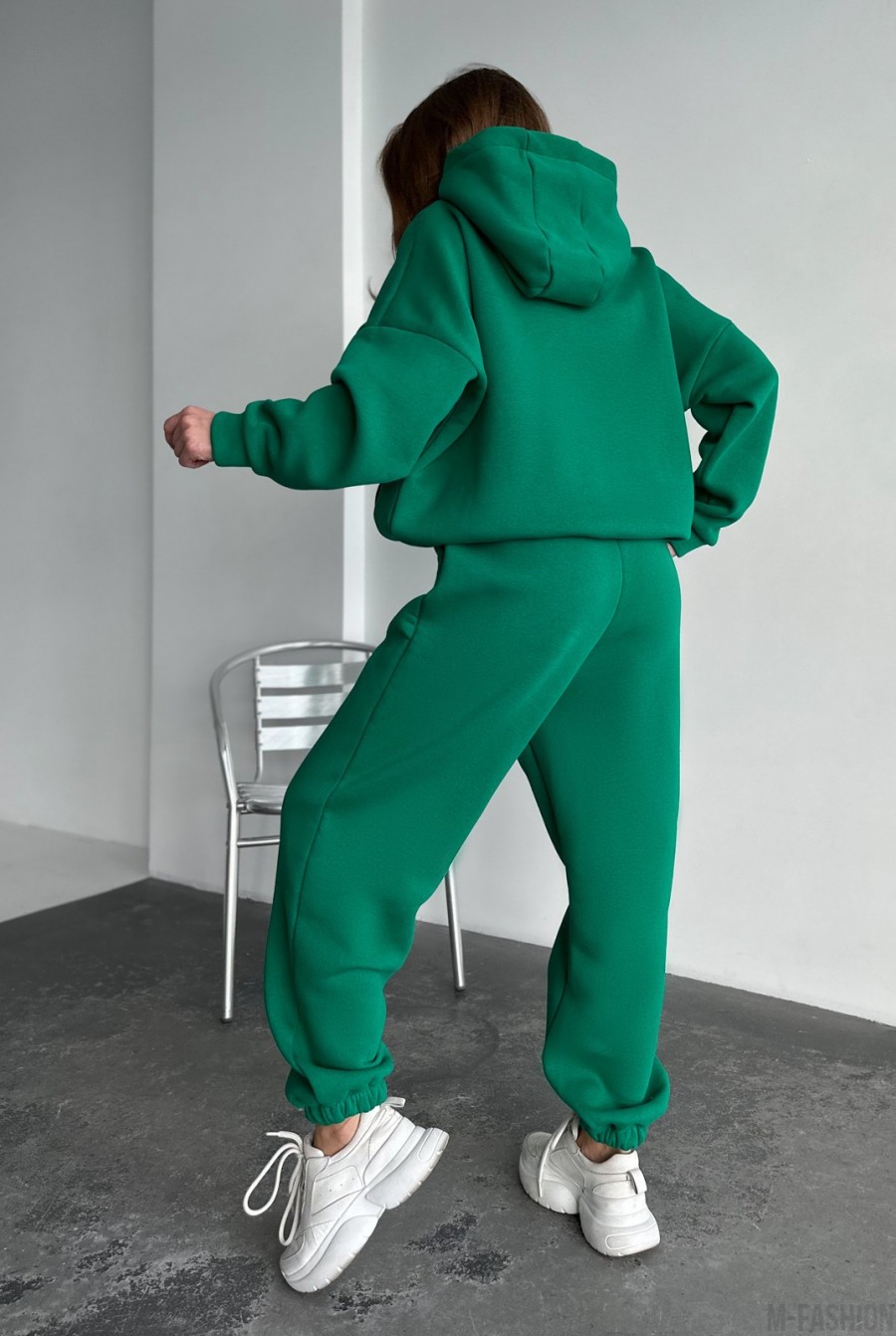 Зеленый спортивный костюм на флисе - Фото 3